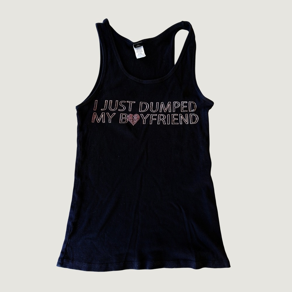 Y2K Vintage Rare So Cal I Just Dumped My Boyfriend Ribbed Tank Top Scene #16
